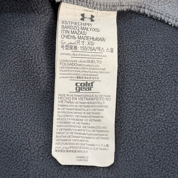 Under Armour Women's Full Zip Hoodie Grey and Green Loose Cold Gear Storm. Sz XS - Picture 13 of 13